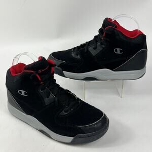Champion Men 7 Overtime Prolongation Black Red Basketball High Top Shoe Athletic